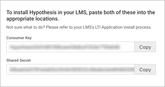 Hypothesis LMS credentials