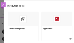 A screenshot of the Blackboard Ultra Content Market with the Hypothesis tool visible.