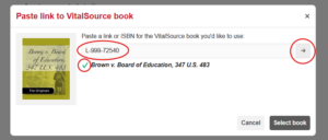 A screenshot from the Hypothesis LMS app, showing the VBID of a book in the Hypothesis in the 