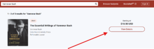 A screenshot from the VitalSource Store showing a book, with a red arrow pointing to the 