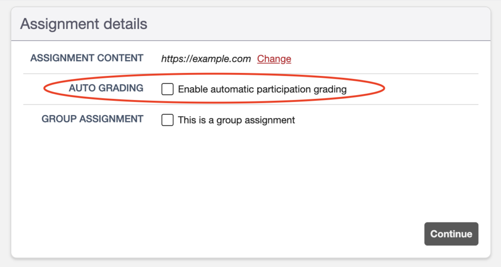 auto grading checkbox